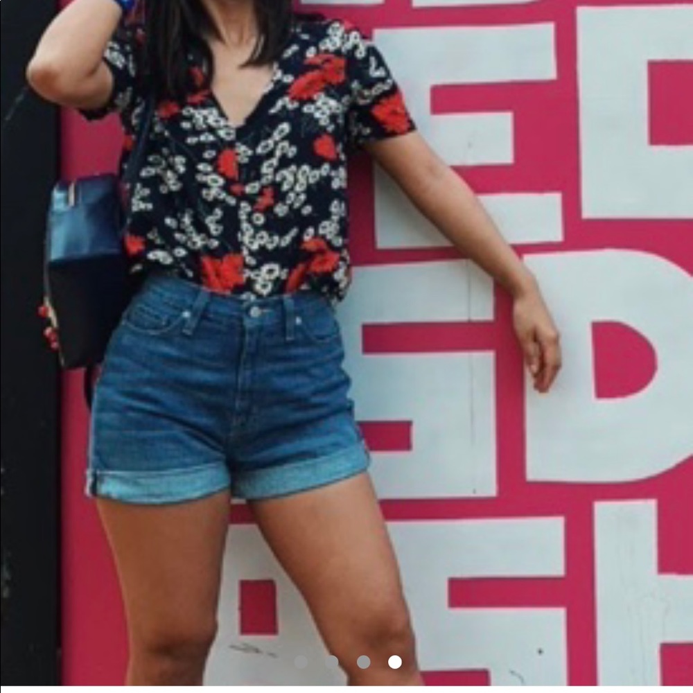 madewell floral tie front top!
